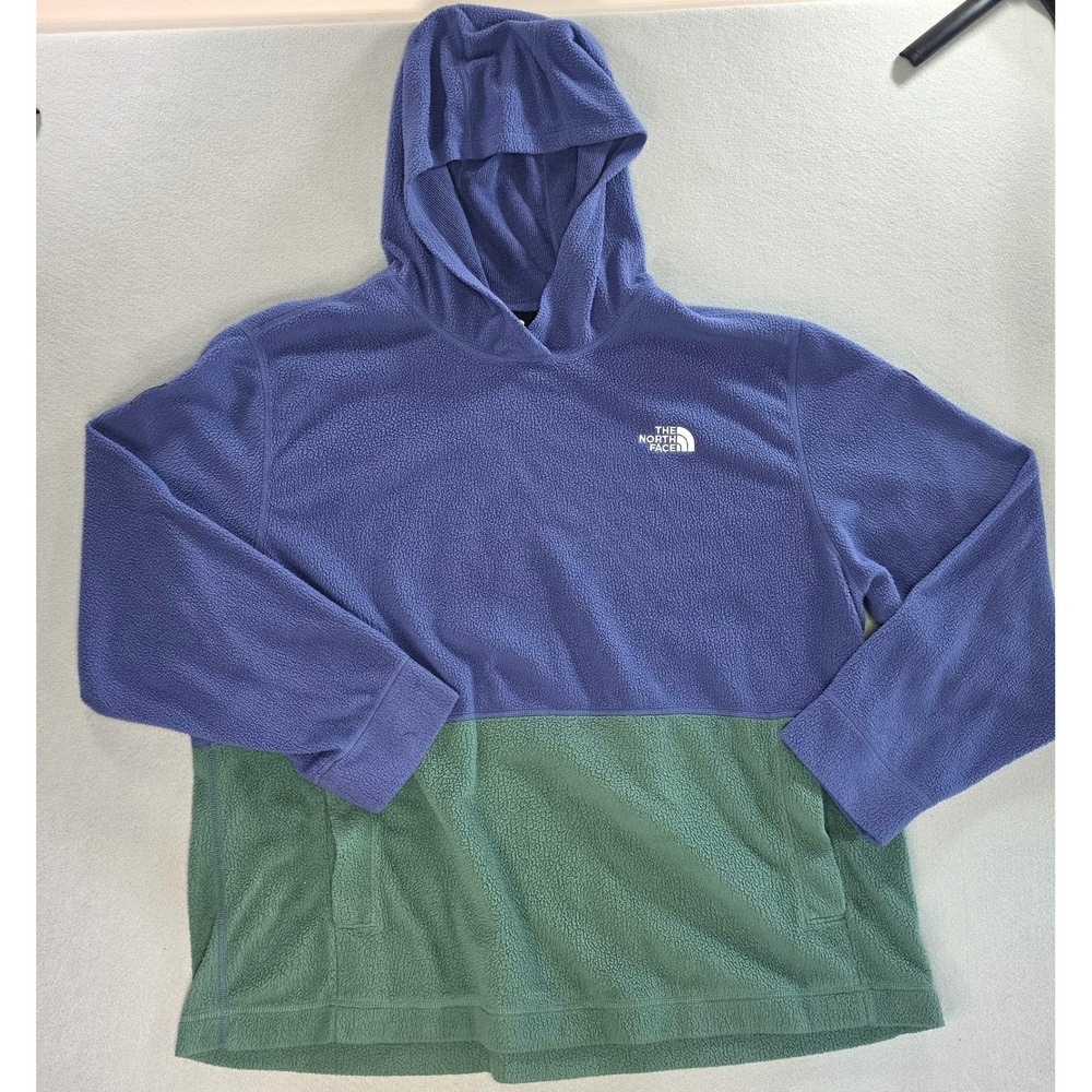 The North Face Gorpcore Colorblock Fleece Hoodie XXL Outdoor Blue Green